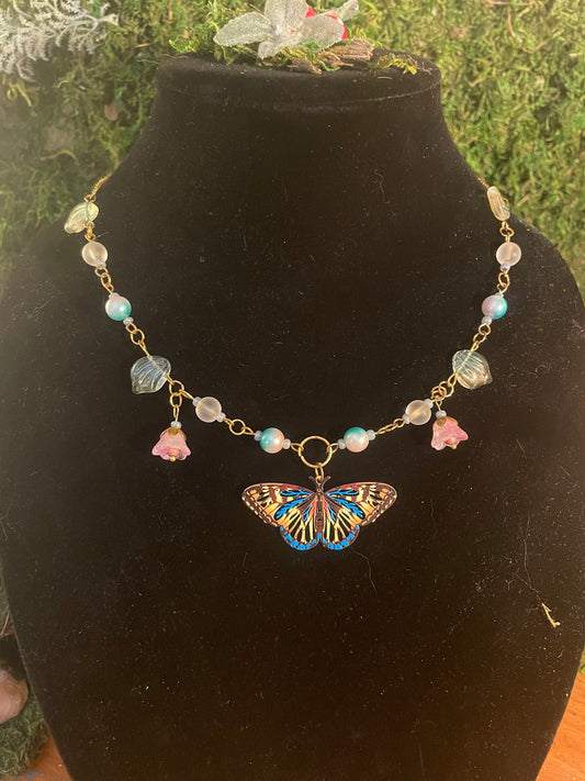 Butterfly Beaded Necklace