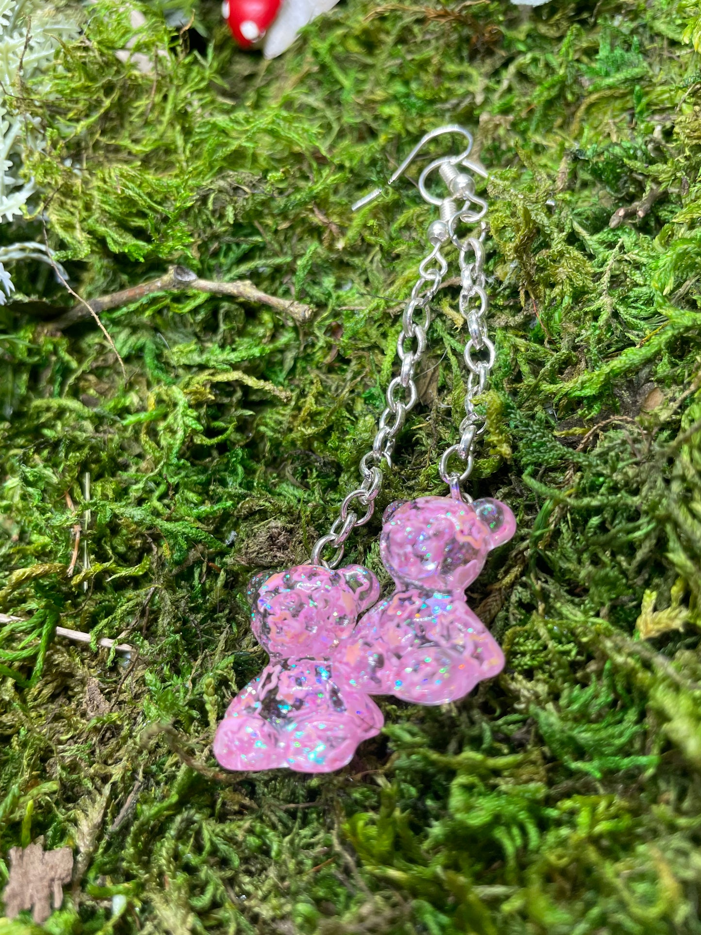 Gummy bear chain drop earrings