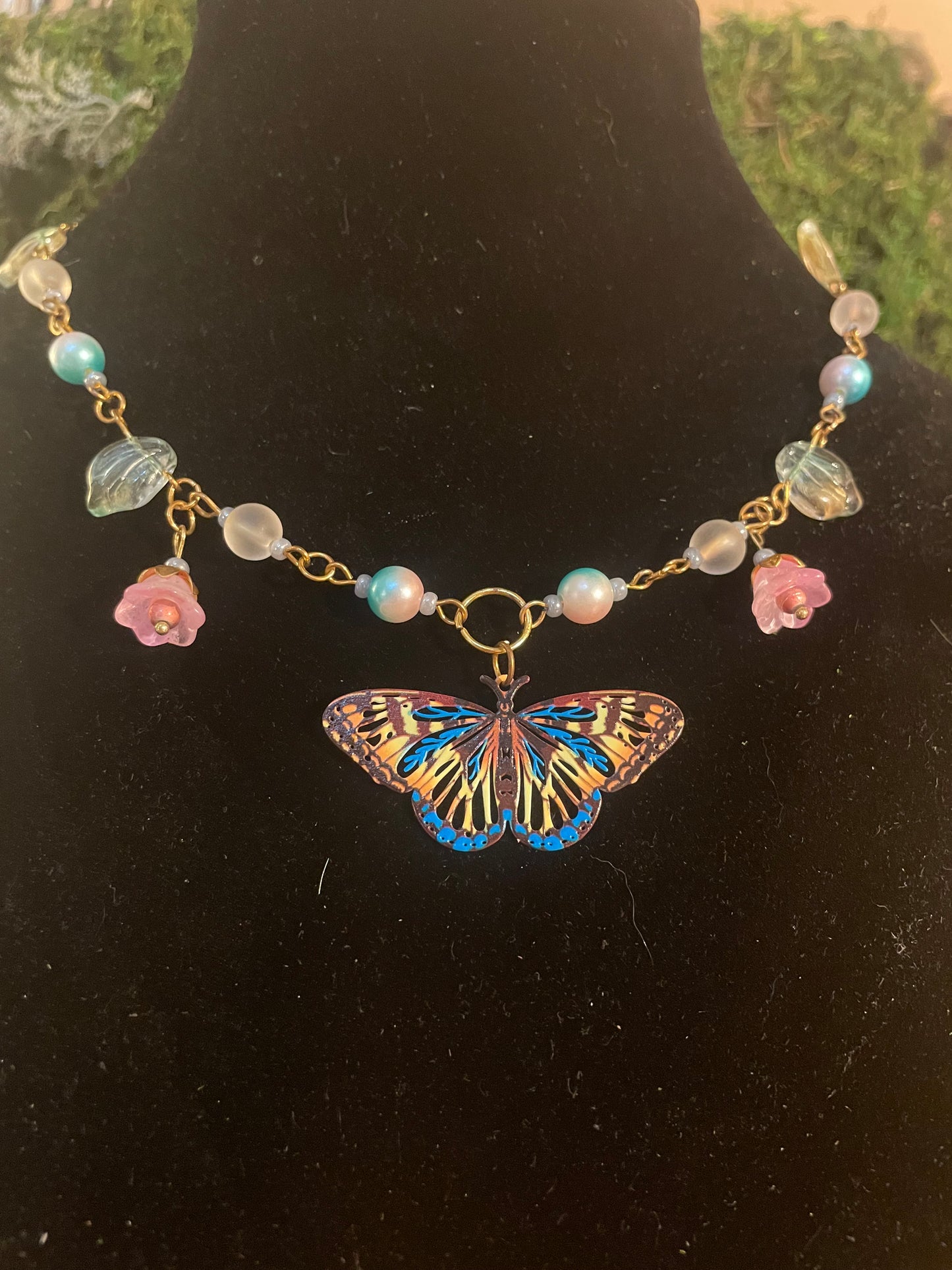 Butterfly Beaded Necklace