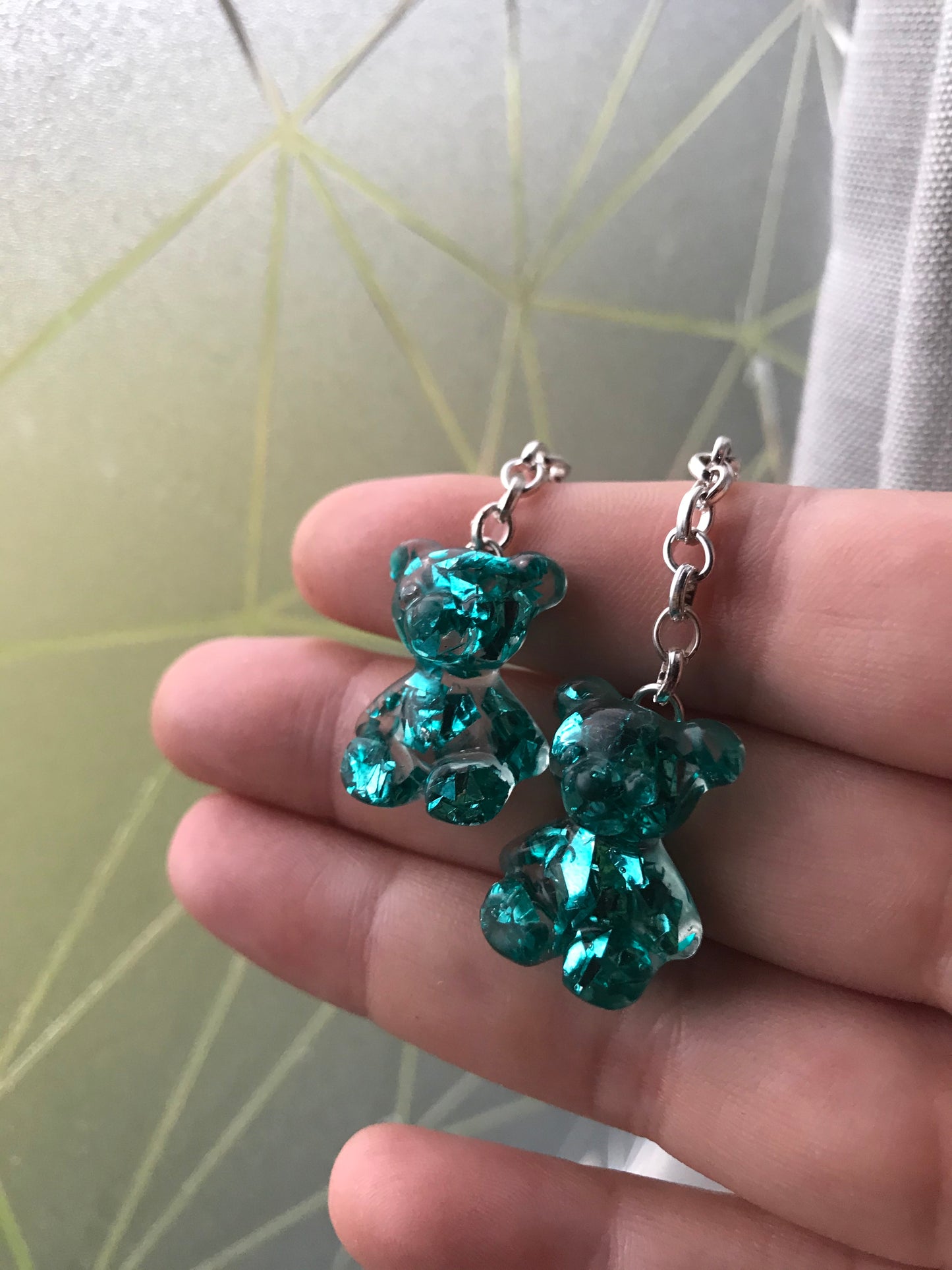 Gummy bear chain drop earrings