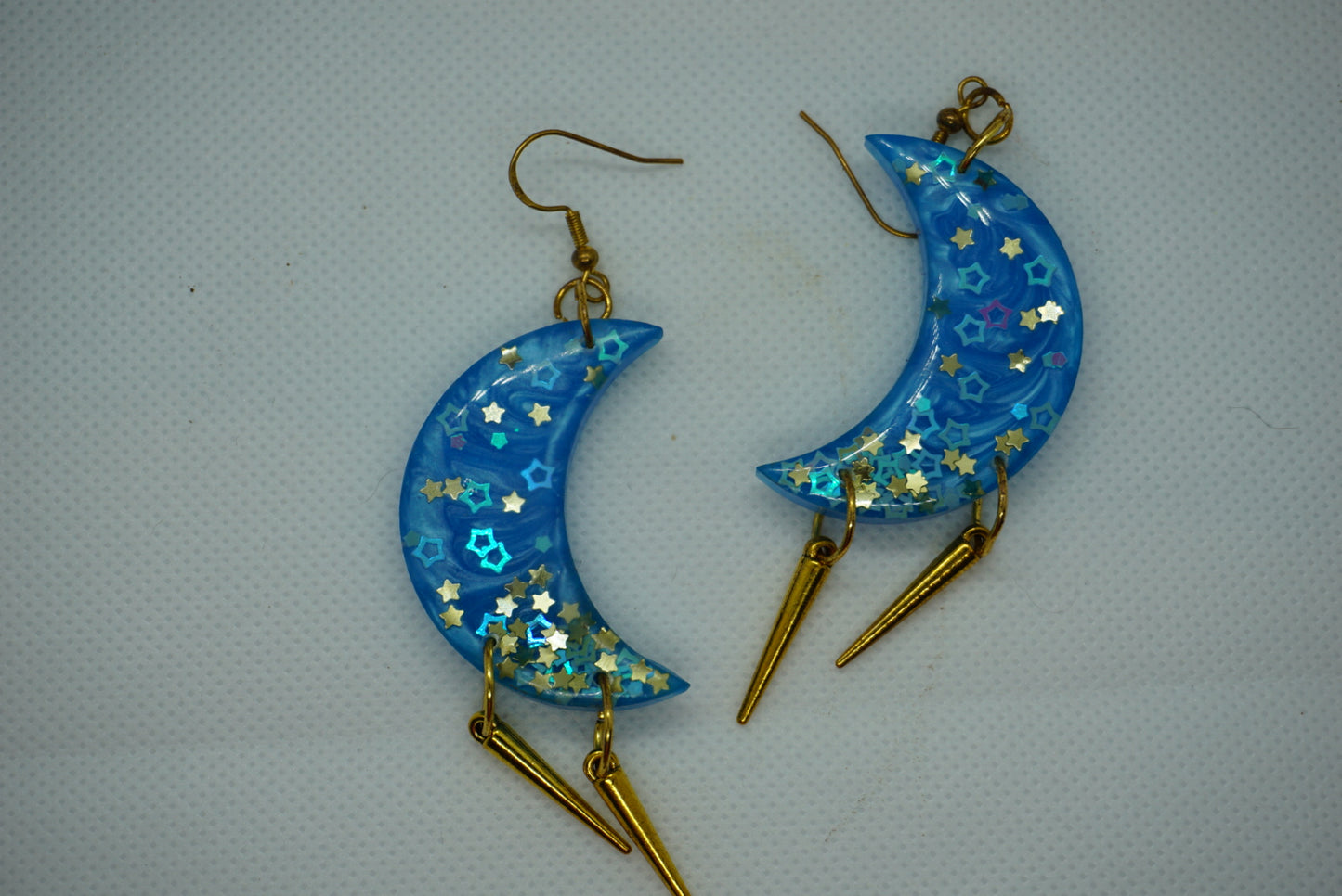 Moon And Star Resin Earrings