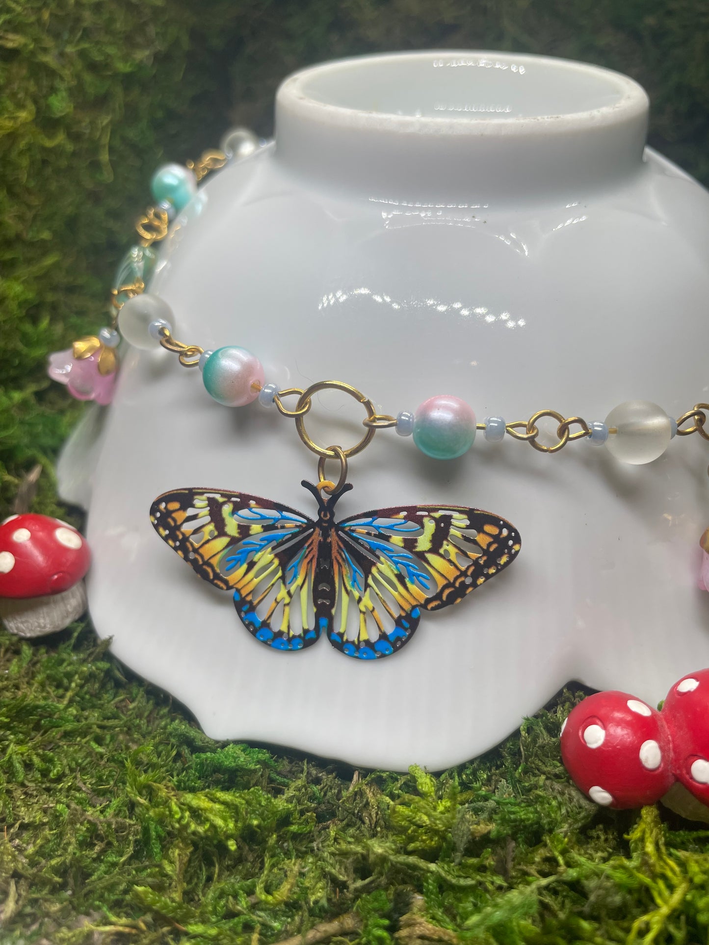Butterfly Beaded Necklace