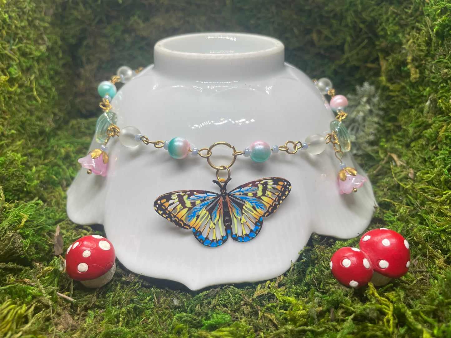 Butterfly Beaded Necklace