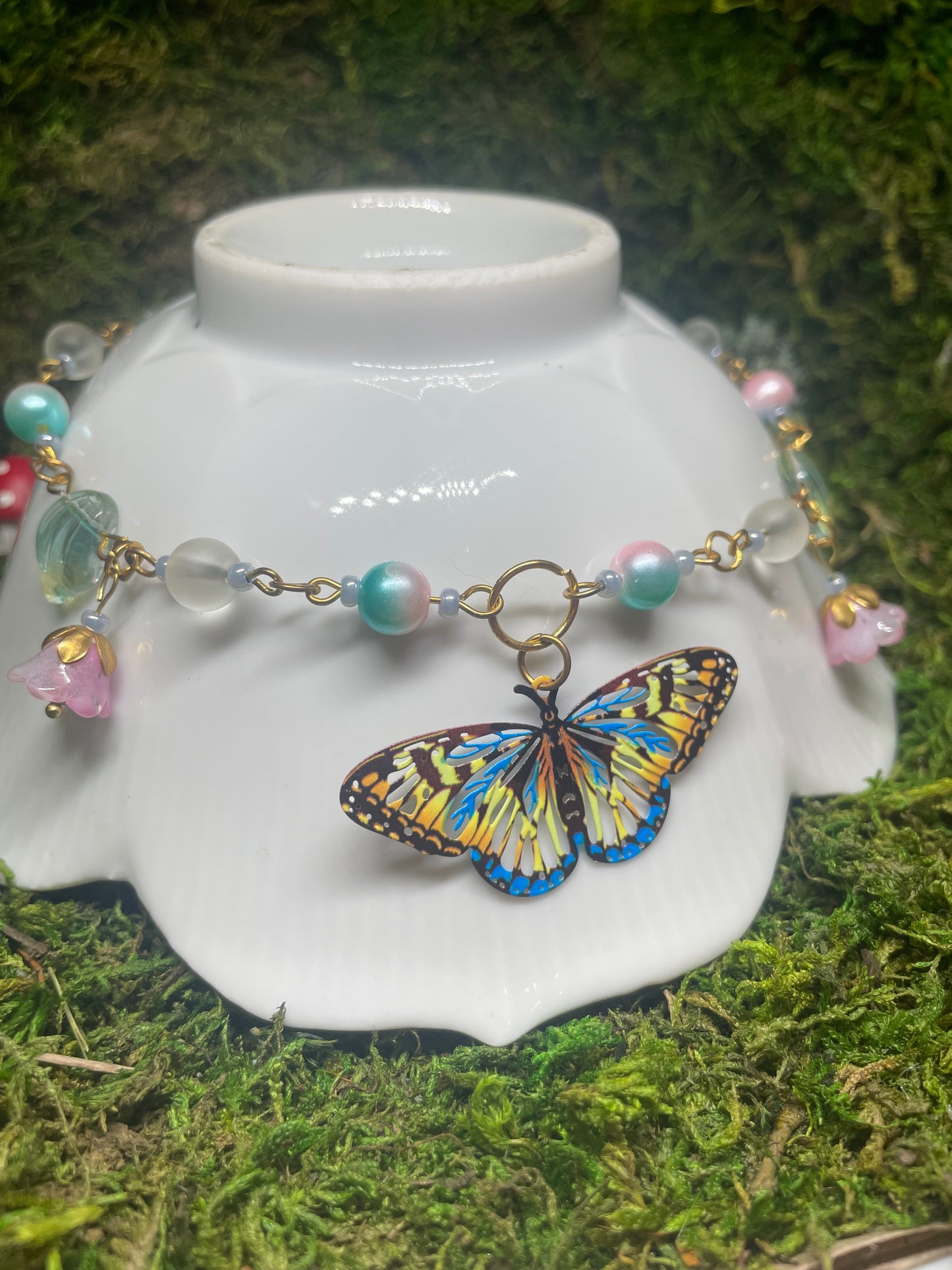 Butterfly Beaded Necklace
