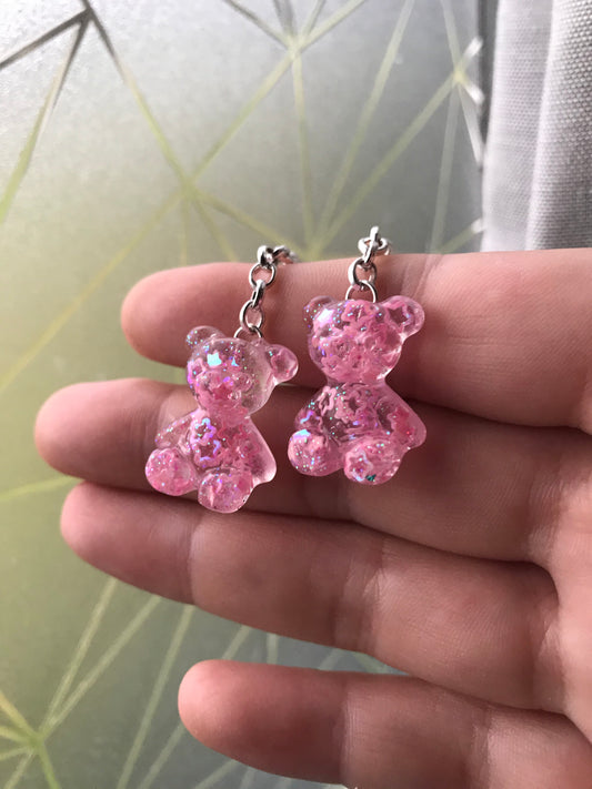 Gummy bear chain drop earrings