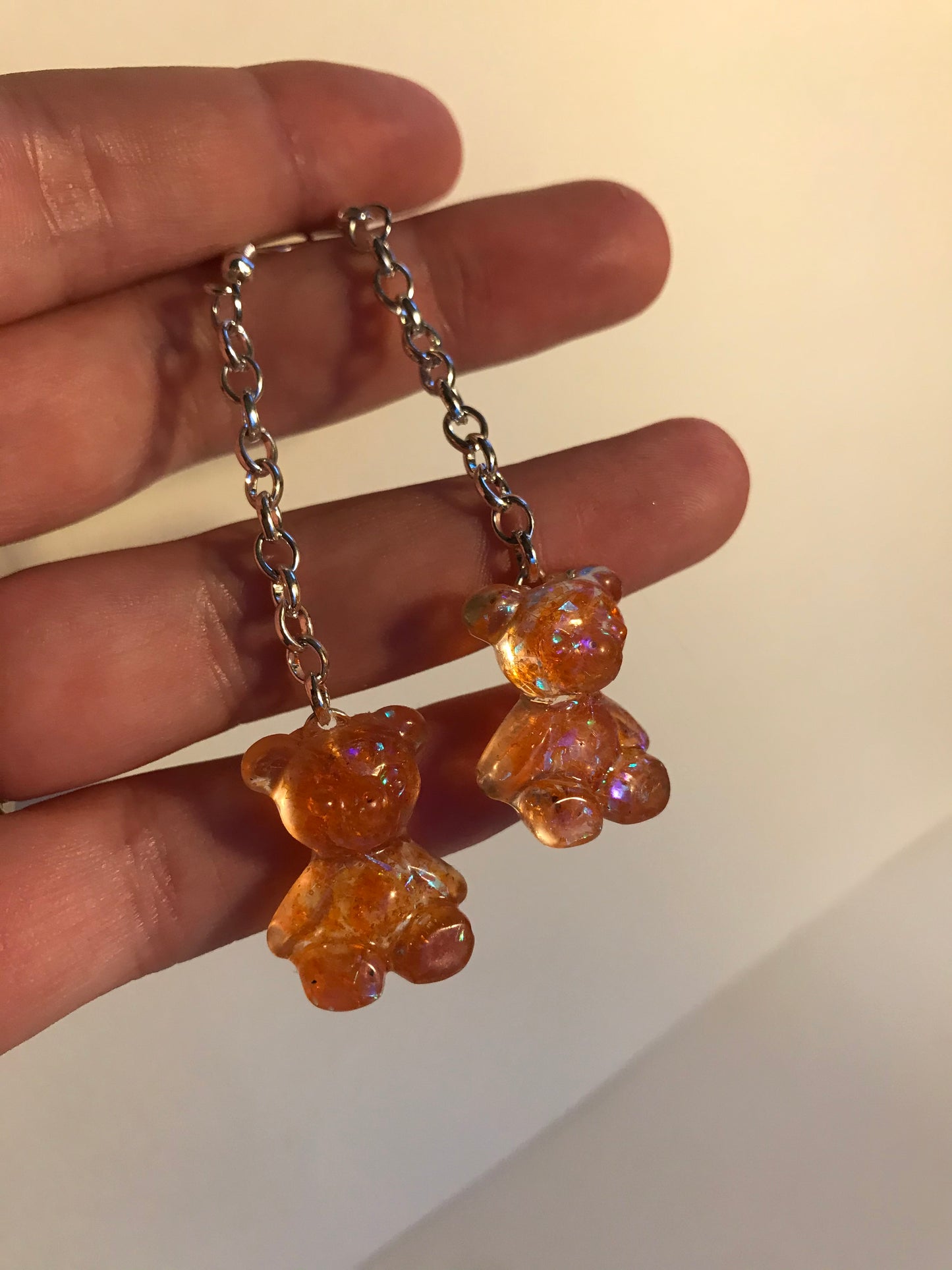 Gummy bear chain drop earrings