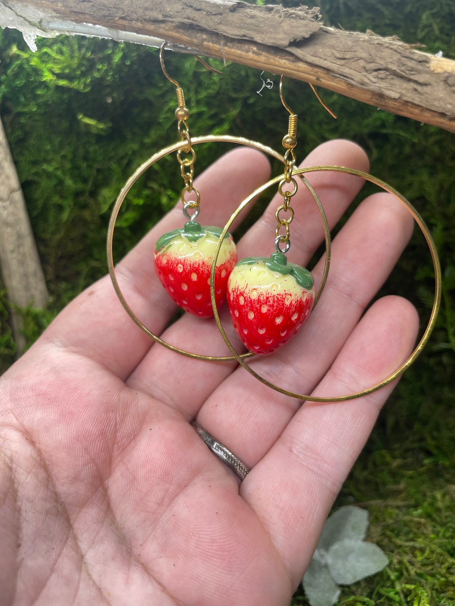 Strawberry Hoop Earrings