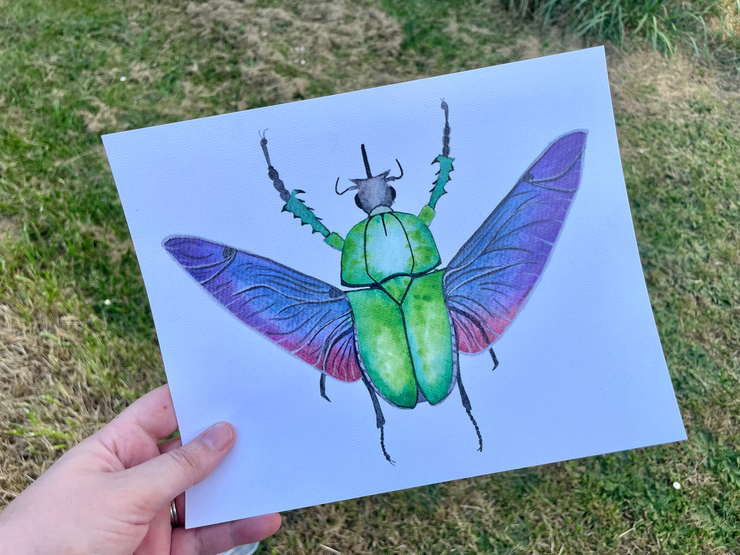 Green African Scarab Print
