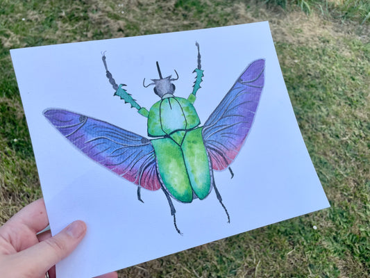 Green African Scarab Print