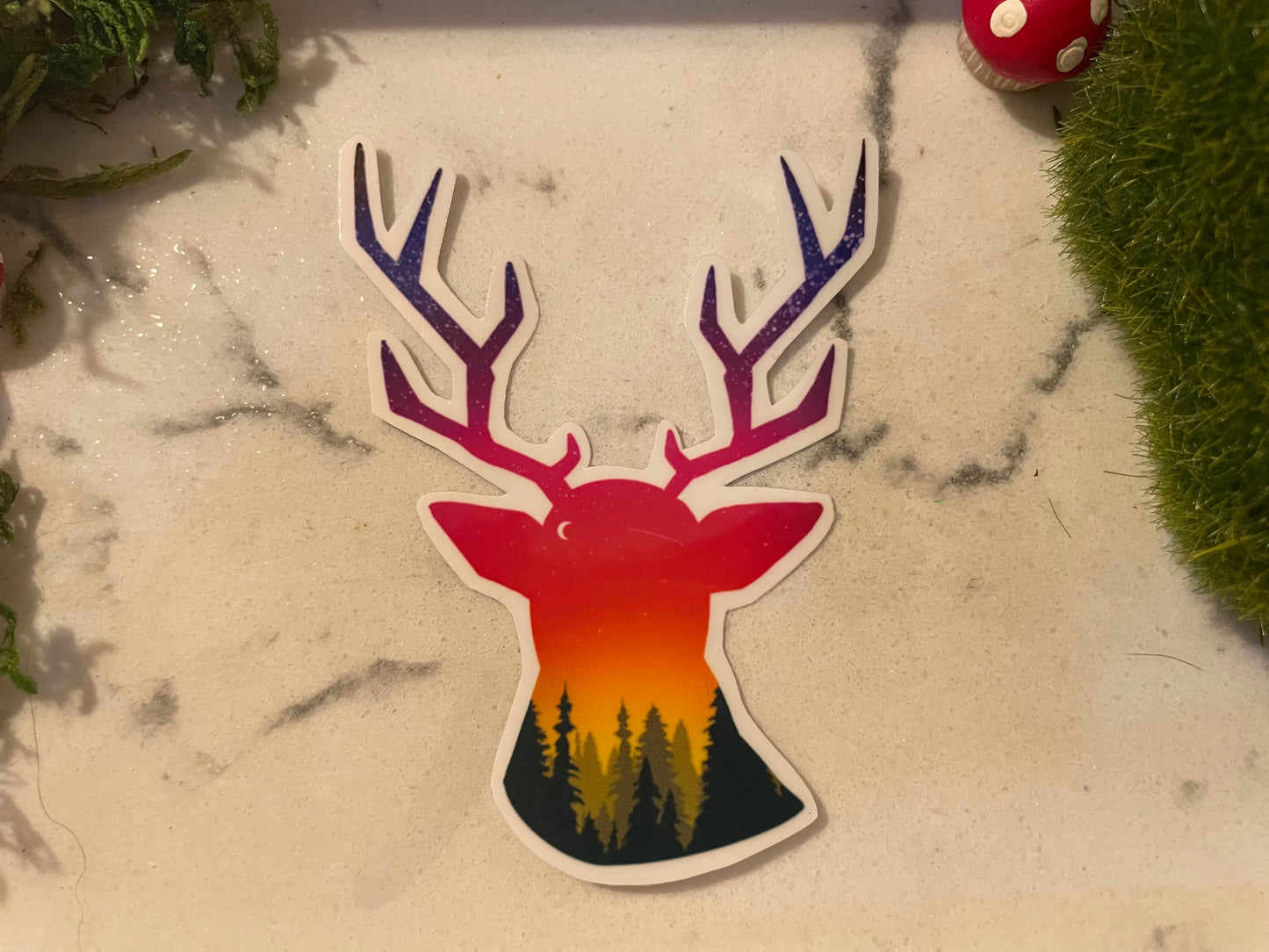 Sunset Deer Sticker