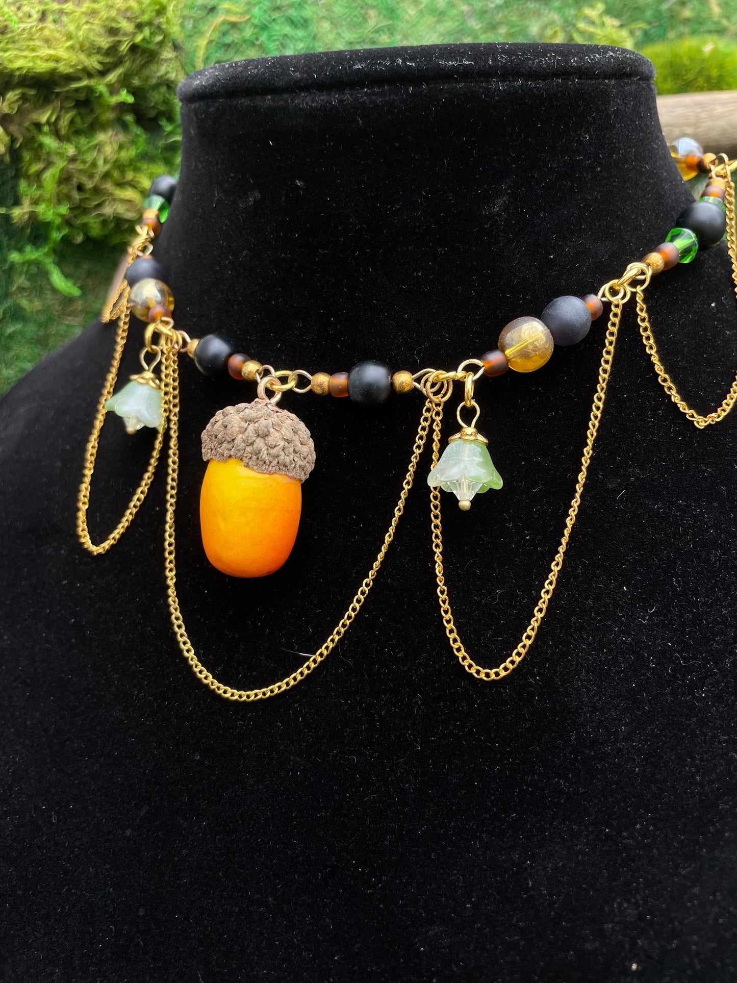 Acorn Beaded Adjustable Choker