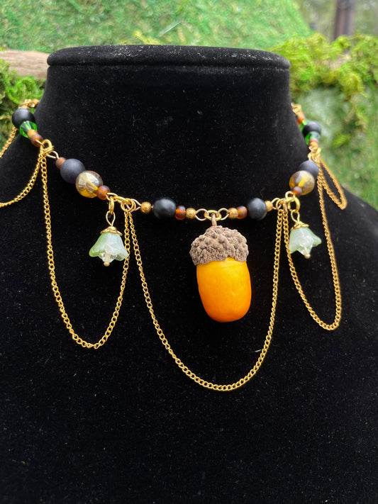 Acorn Beaded Adjustable Choker