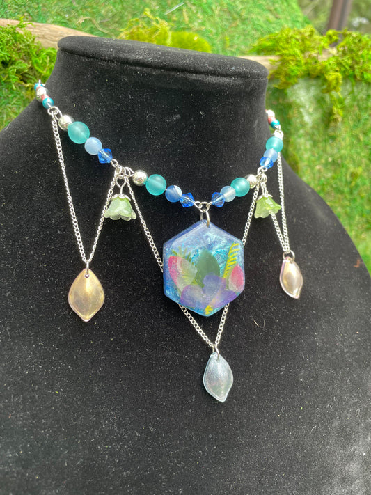 Tropical Resin Adjustable Beaded Choker