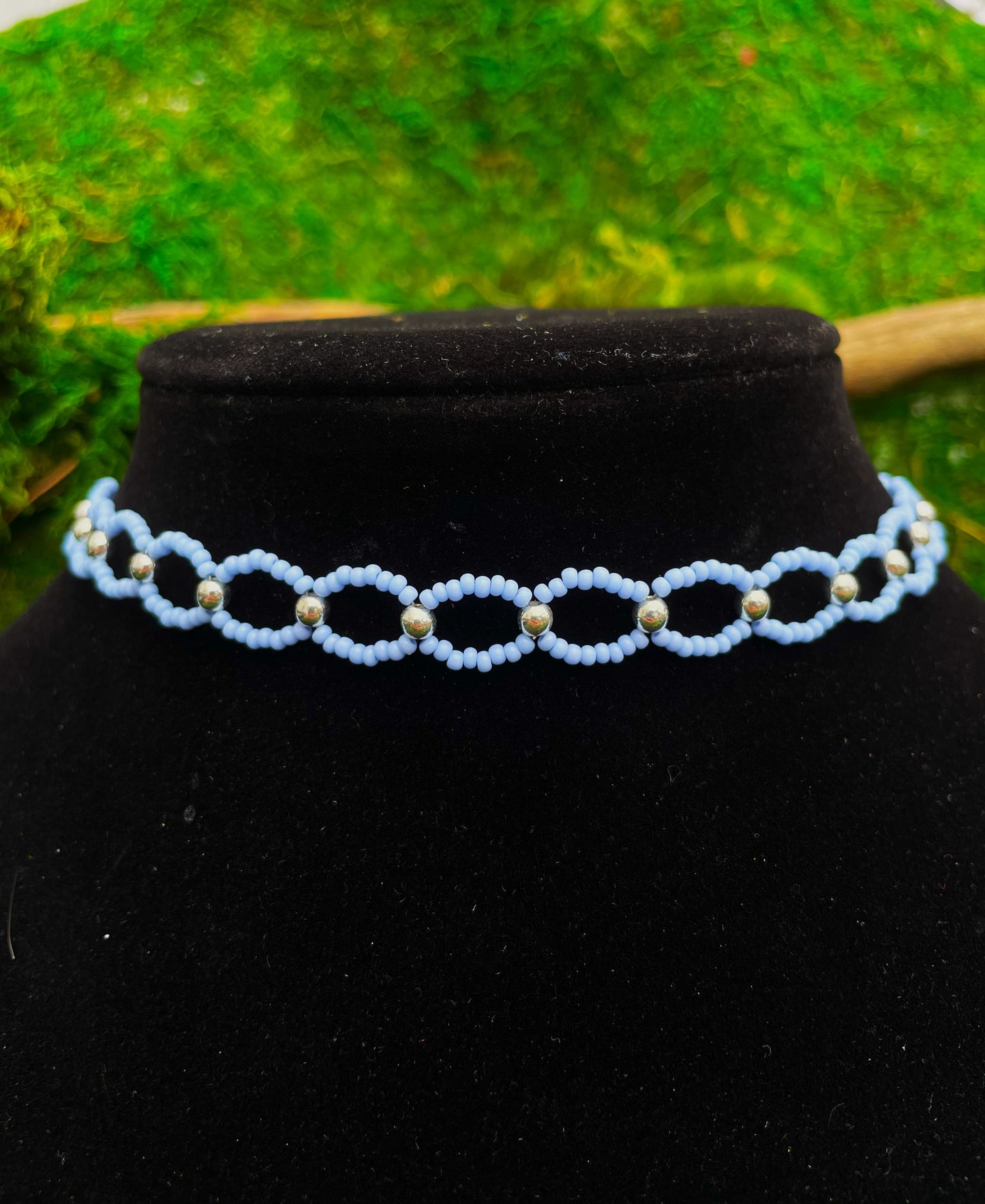Hand Beaded Seed Bead Choker Necklace