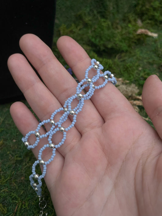 Hand Beaded Seed Bead Choker Necklace