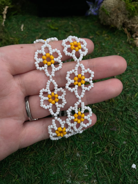 Seed Bead Daisy Chain Adjustable Choker Necklace