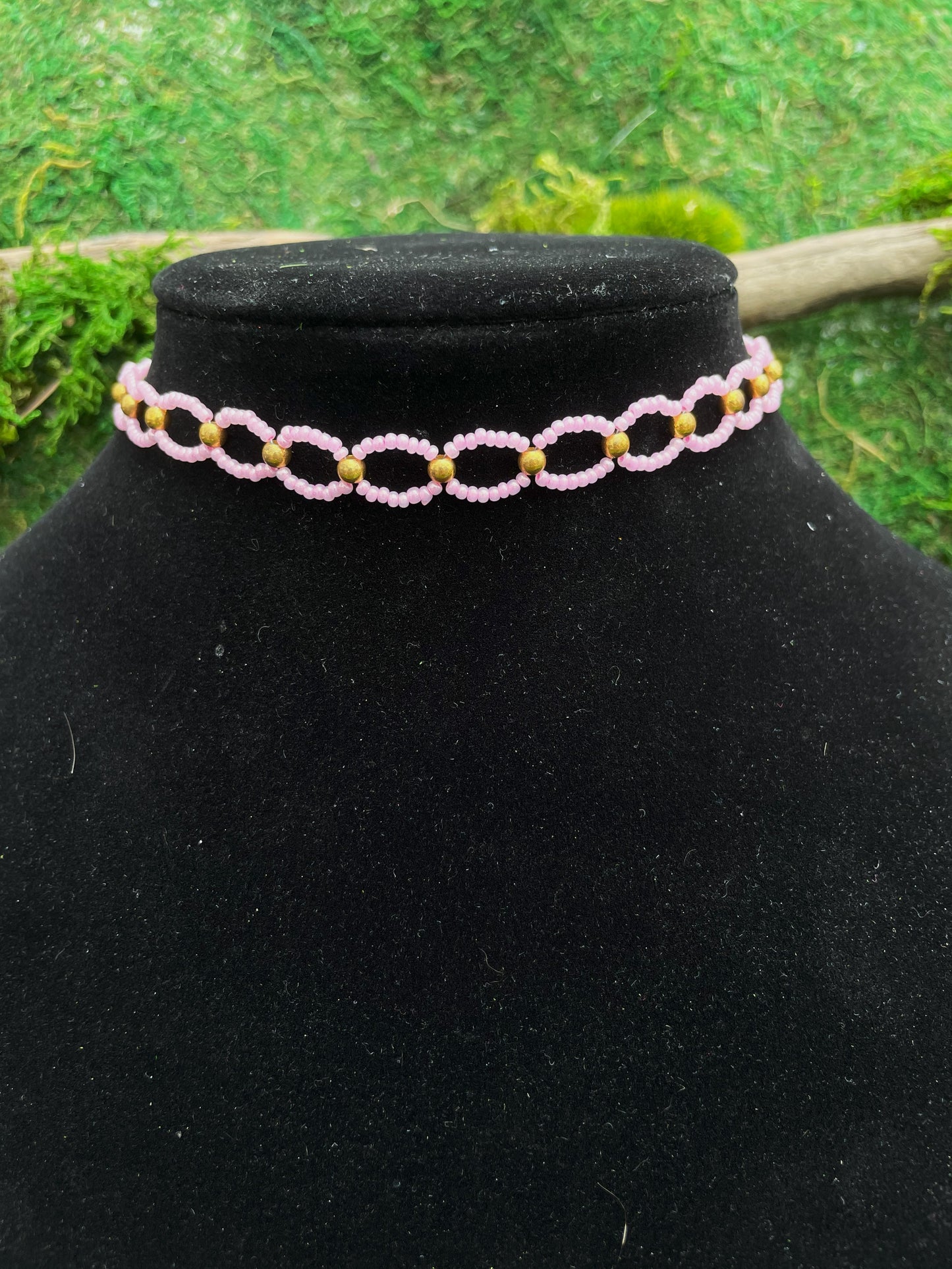 Hand Beaded Seed Bead Choker Necklace
