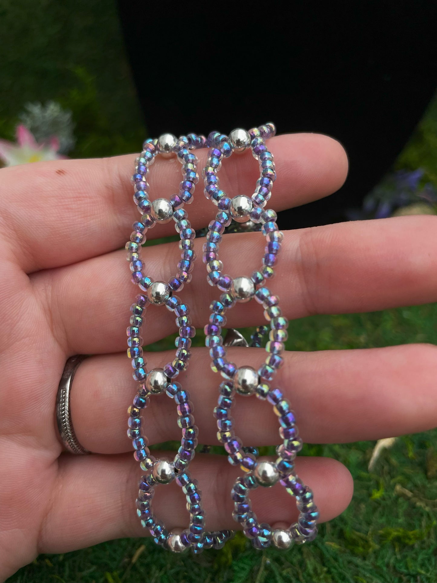 Hand Beaded Seed Bead Choker Necklace