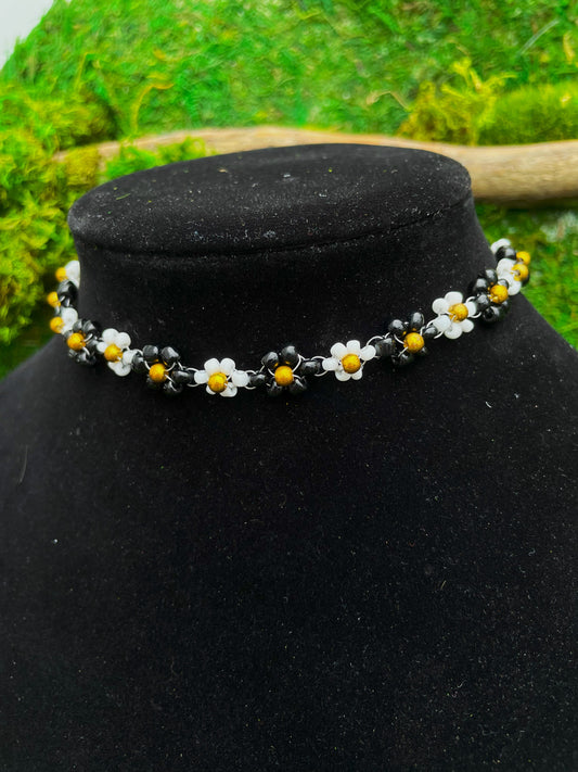 Beaded Daisy Chain Adjustable Choker Necklace