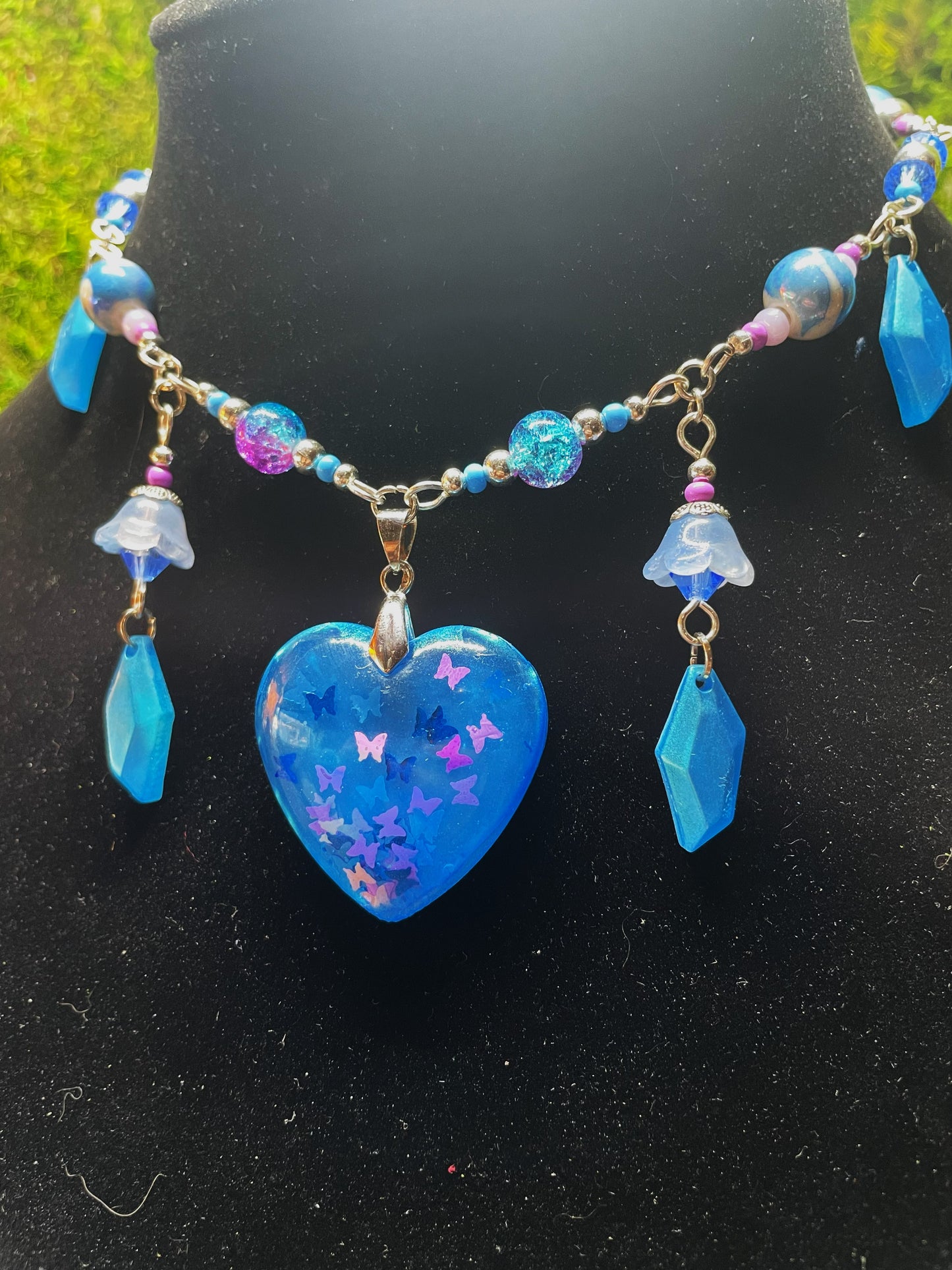 Cute Resin Beaded Choker Earring Set