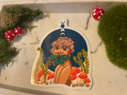 Forest Moth Girl Sticker