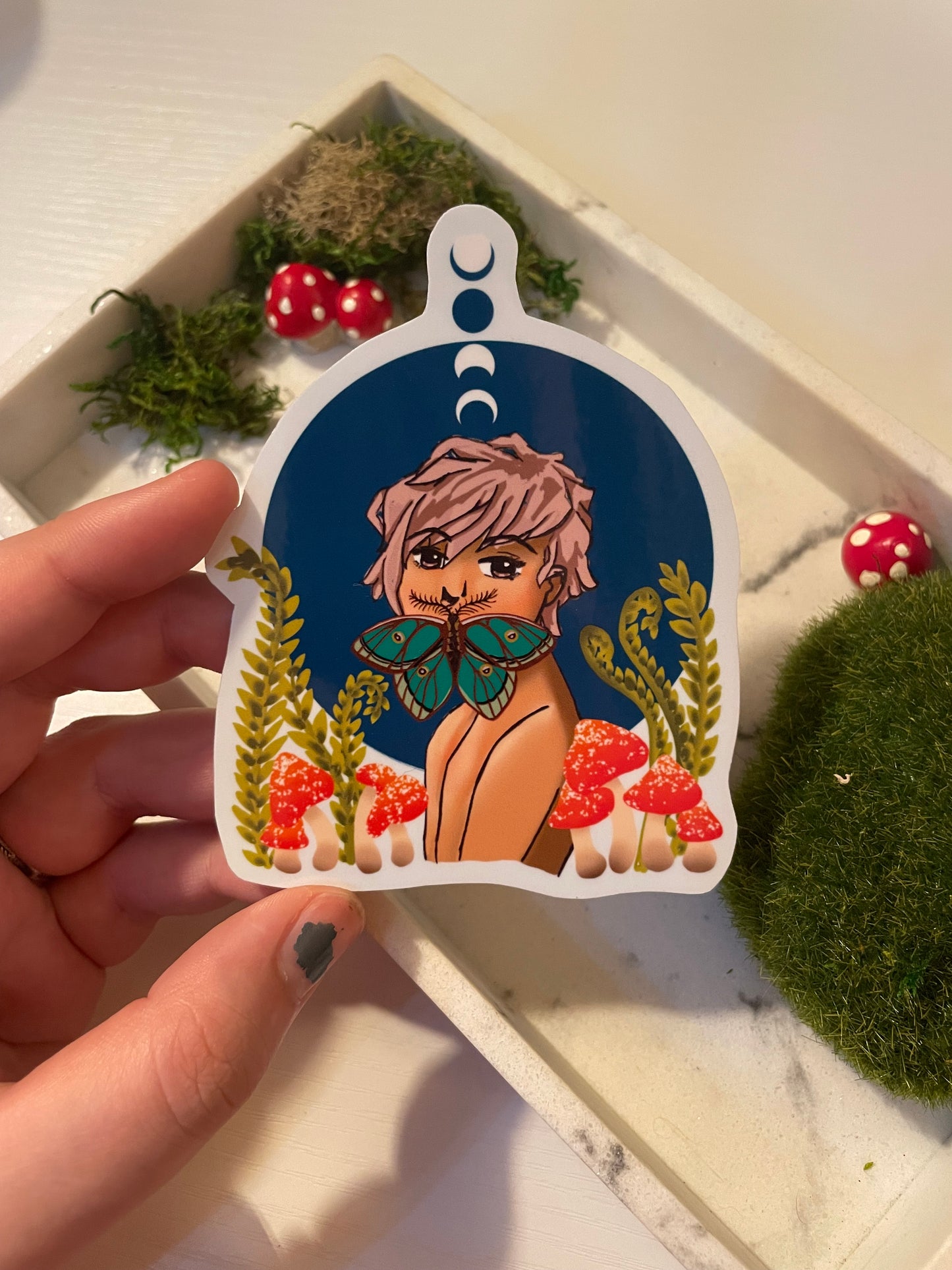 Forest Moth Girl Sticker
