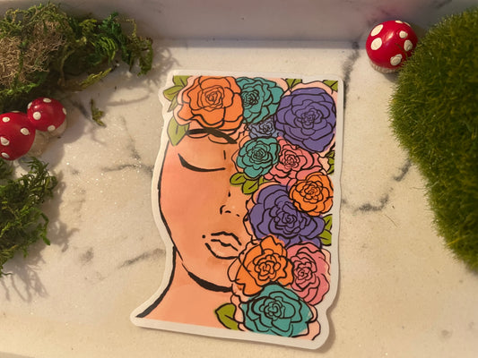 Floral Portrait Sticker