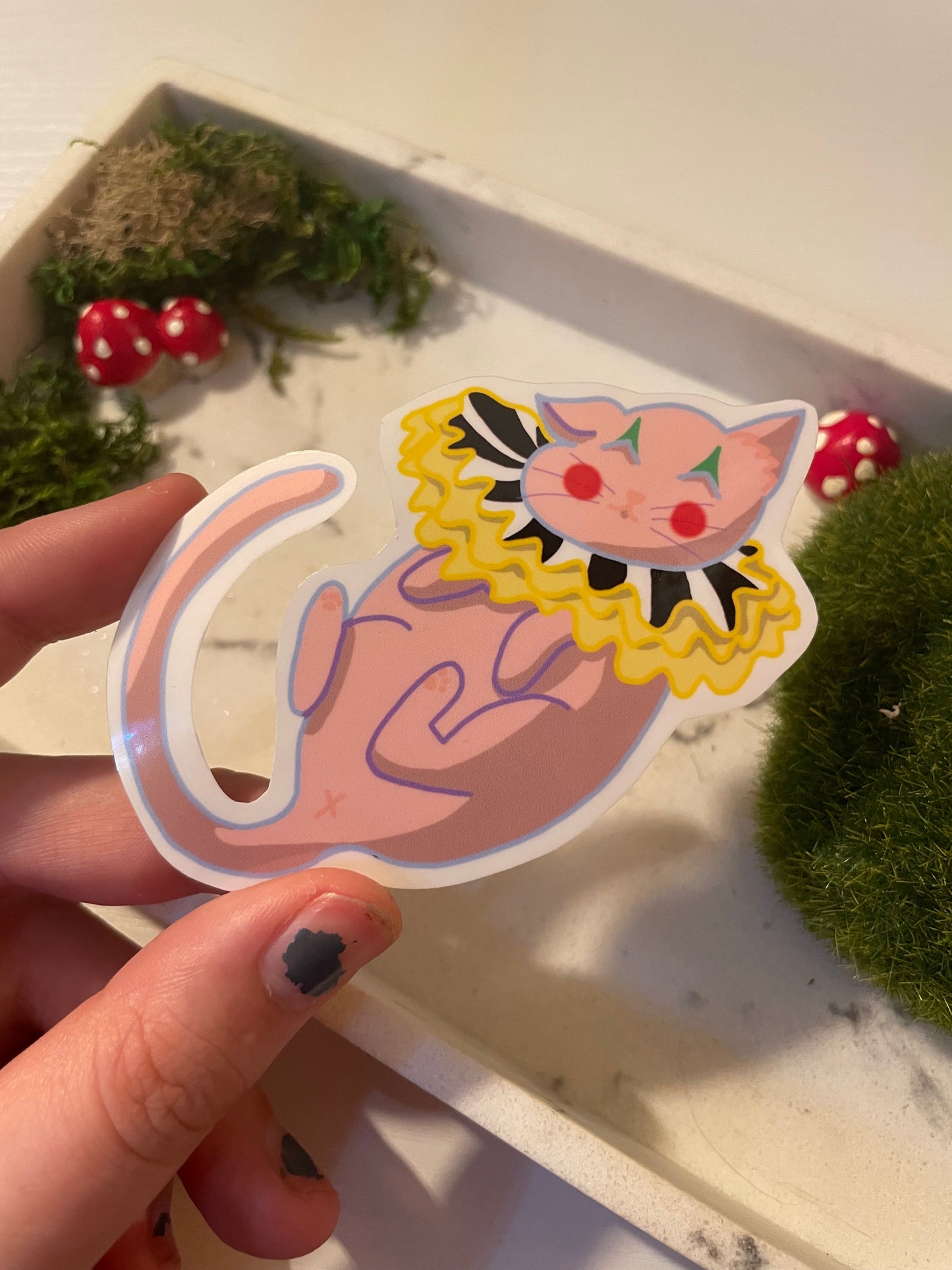 Circus Kitty Clown Sticker