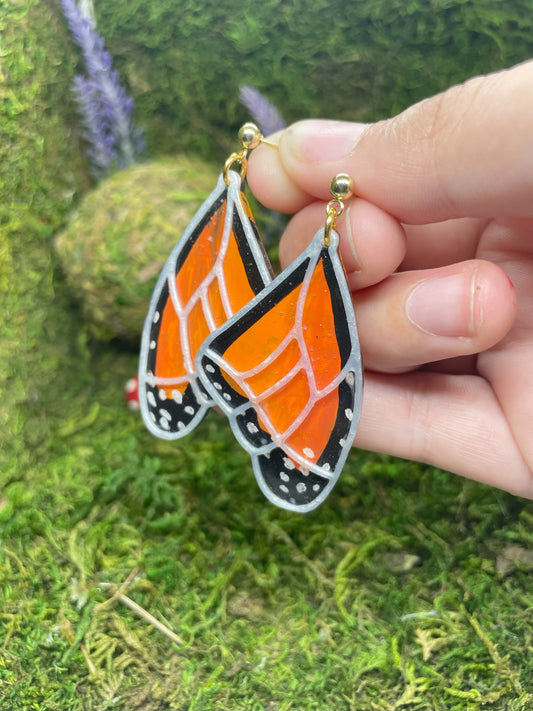 Monarch Butterfly Wing Earrings