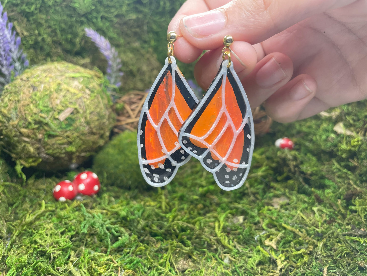 Monarch Butterfly Wing Earrings