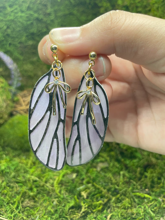 Pale Purple Butterfly Wing Earrings