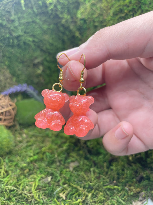 Orange Gummy Bear Earrings