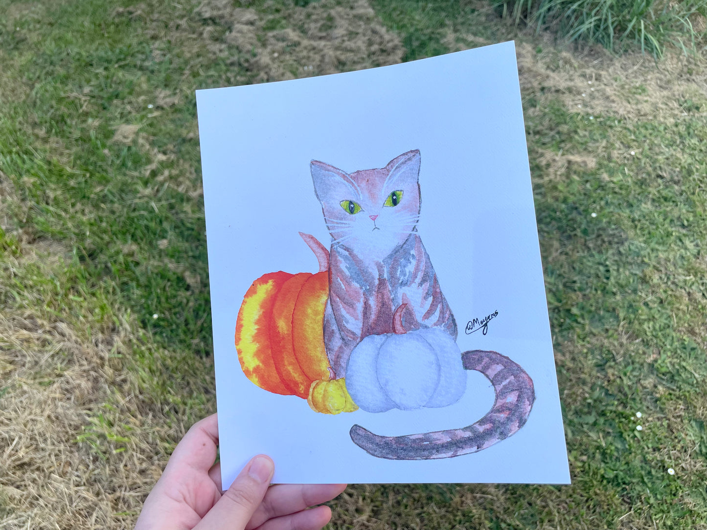 Pumpkin Cat Print