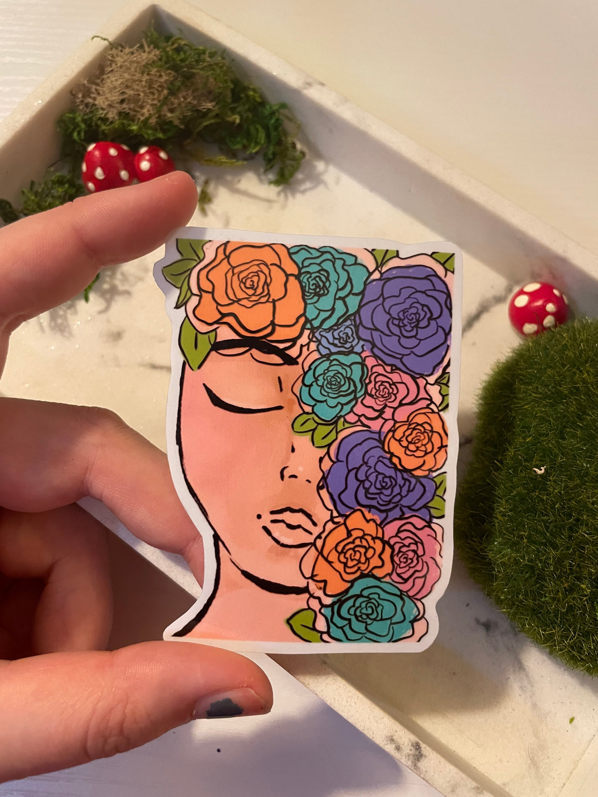 Sticker Potrait Floral Portrait Sticker – Meyers Makes