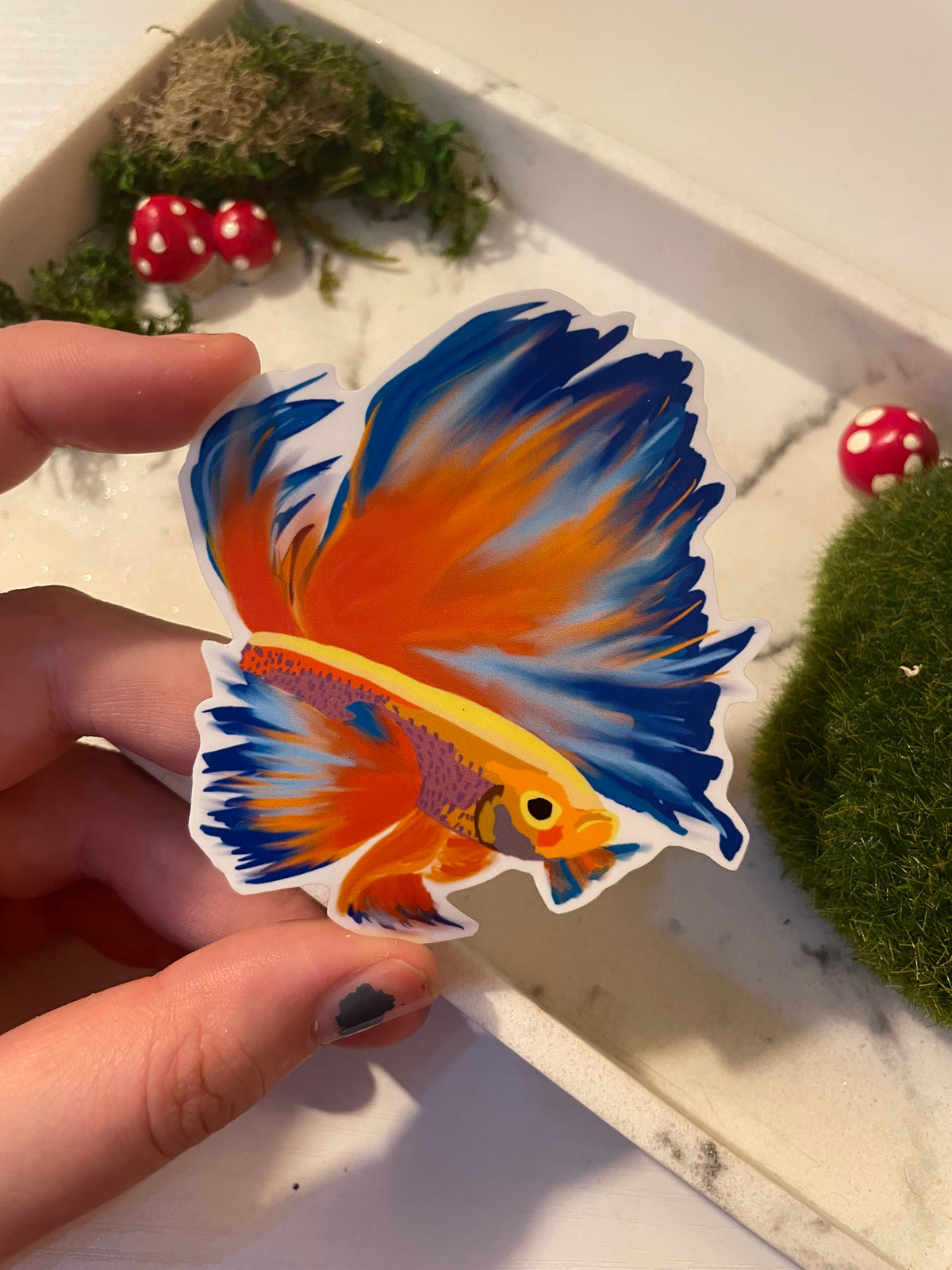 Two Fish Beta Ink Colorful Beta Fish Sticker – Meyers Makes