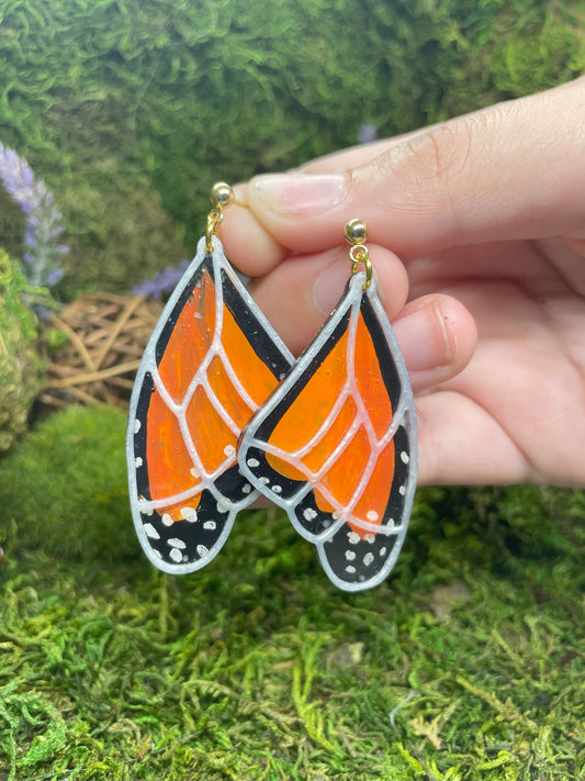 Monarch Butterfly Wing Earrings
