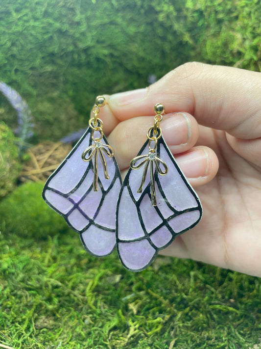 Pale Purple Butterfly Wing Earrings