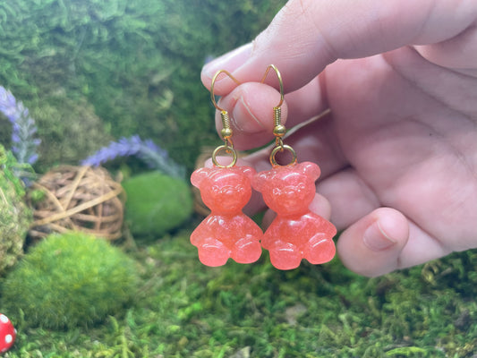 Orange Gummy Bear Earrings